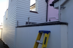 Glass balustrade during installation